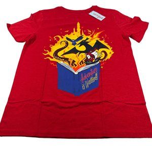 Cat And Jack Boy's Sz XXL 18 Shirt Short Sleeve Tee Adventure Is Waiting Graphic